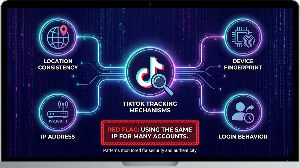 TikTok tracking mechanism in 2026 showing how user data is collected and analyzed