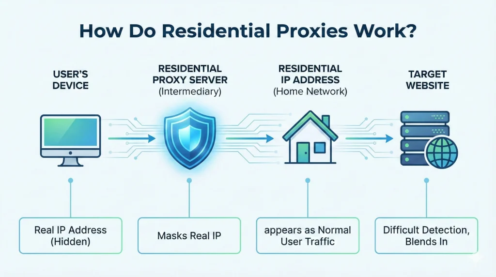 How do residential proxies work – explanation and workflow guided by OKKProxy