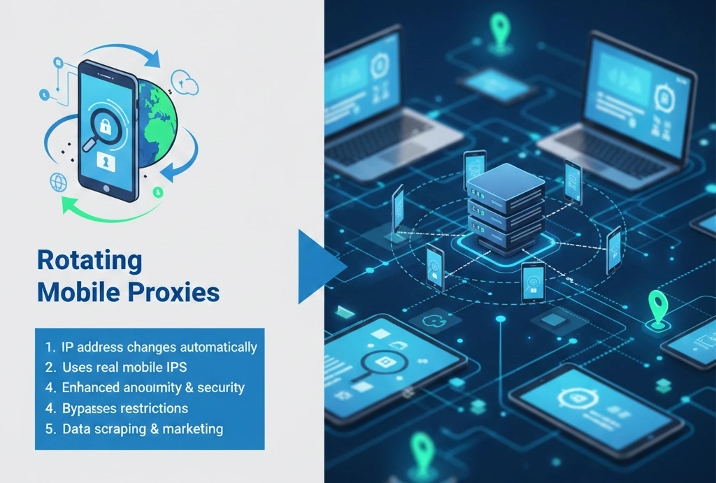 Rotating mobile proxies explained by OKKProxy