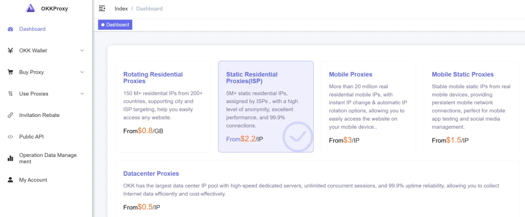 OkkProxy Static Residential Proxy - Dedicated ISP IP Address Diagram