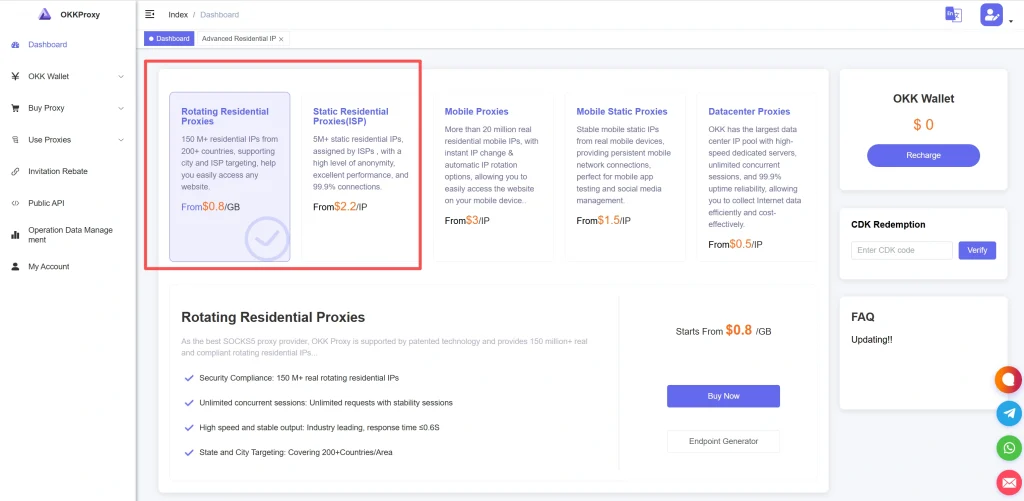 OKKProxy rotating residential proxies and static ISP proxies for Janitor AI