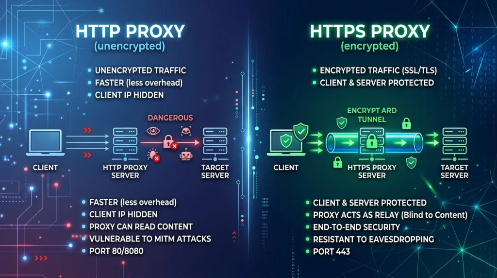 OKKProxy guide HTTP vs HTTPS proxy comparison