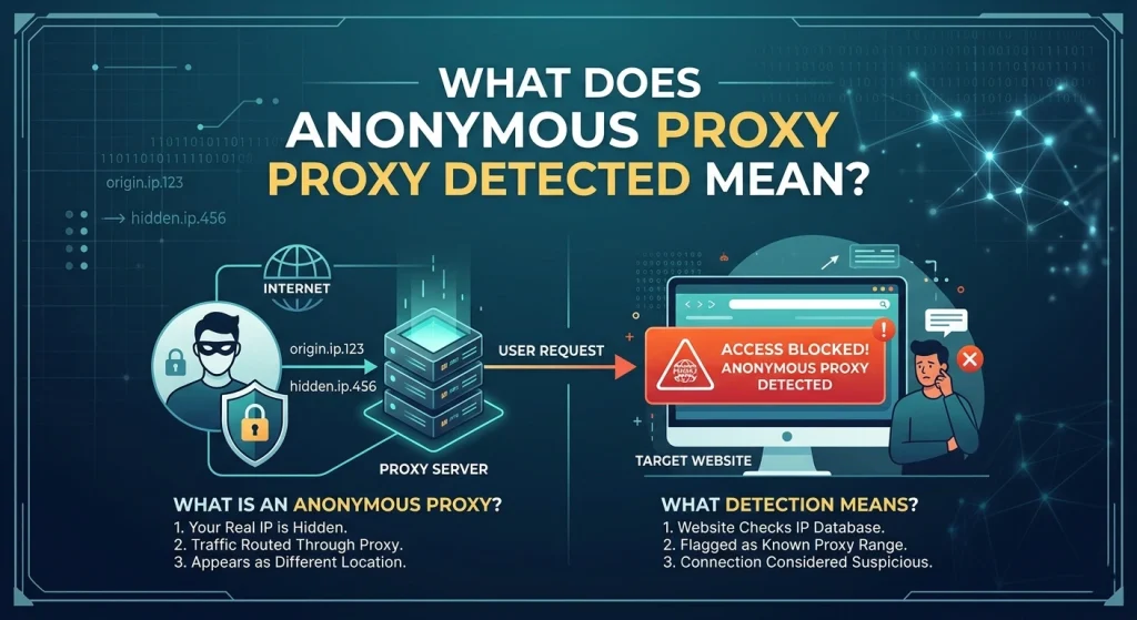 Anonymous proxy detection process diagram