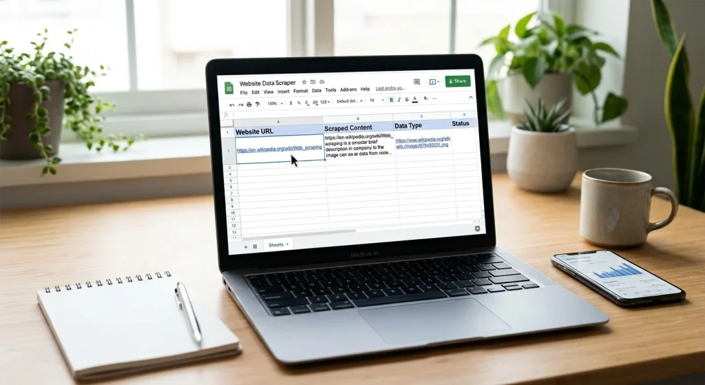 Okkproxy guide demonstrating how to scrape website data using Google Sheets with proxy support