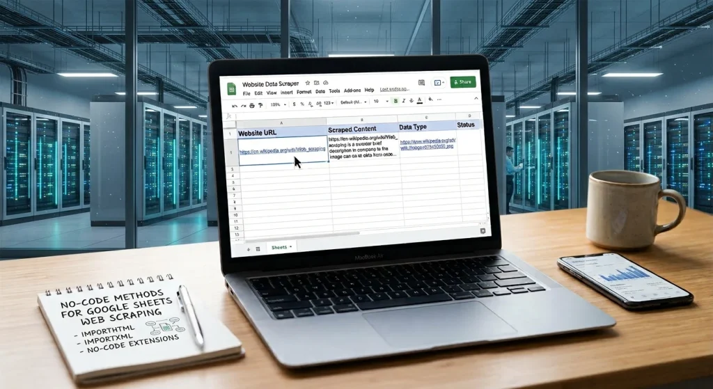 Okkproxy guide on no-code methods for web scraping with Google Sheets