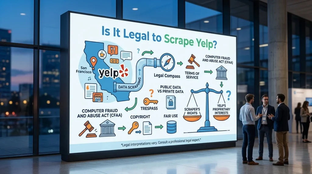 Okkproxy guide discussing the legality of scraping Yelp and key legal considerations